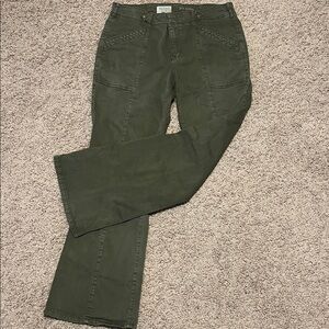 Anthropologie Pilcro Olive Green Boot Cut Pants